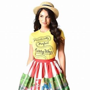 Unique Vintage Practically Perfect Short Sleeve Unisex Tee Yellow